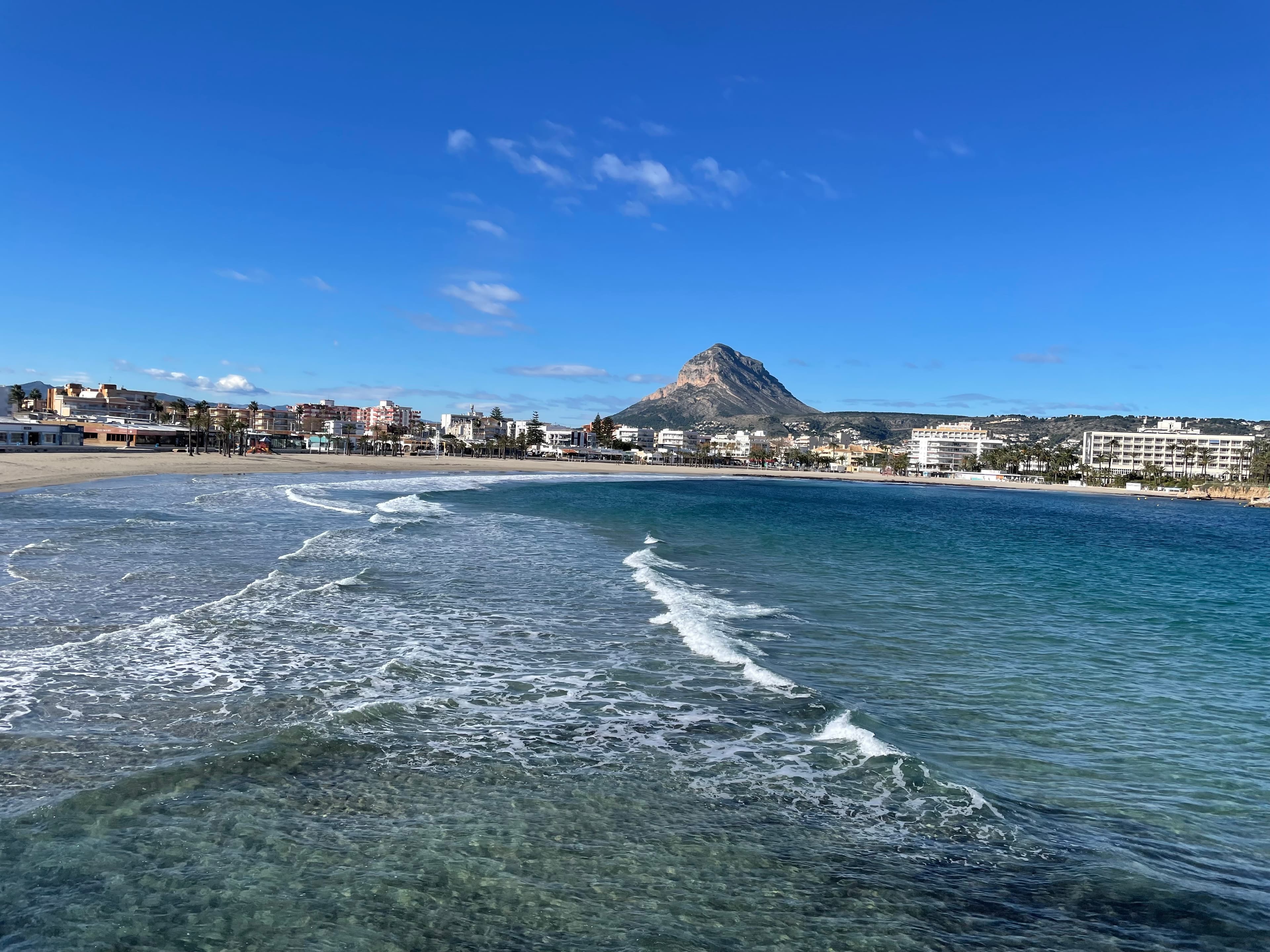 Jávea beach with Montgó mountain
